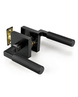 KNOBWELL 4 Pack Door Handles Black Matte Interior Door Levers for Closet Hallway Pantry Doorknob with No-Lock