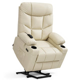 MCombo Power Lift Recliner Chair, Leather 7287 (Dark Brown, Medium)