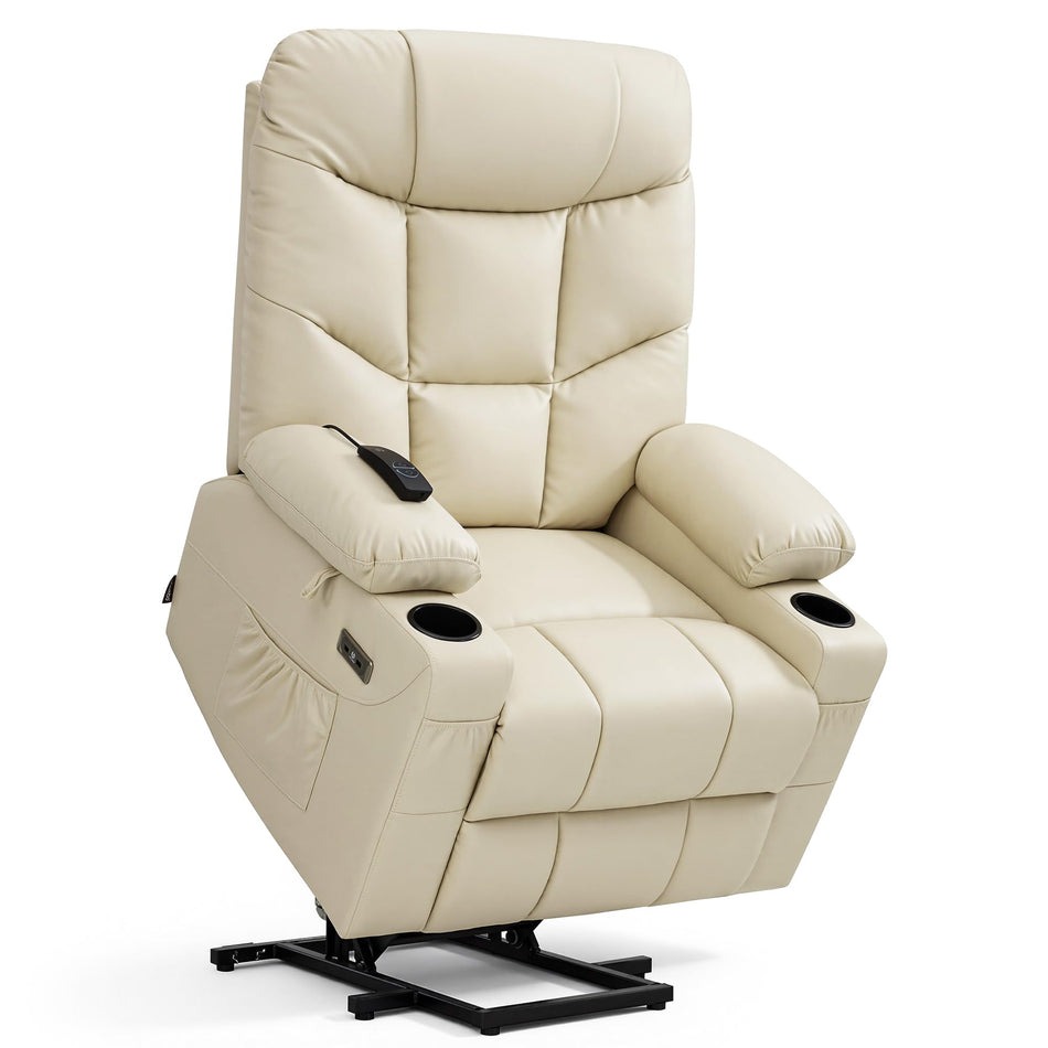 MCombo Power Lift Recliner Chair, Leather 7287 (Dark Brown, Medium)