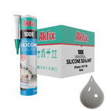 Akfix 100E RTV Clear Silicone Caulk (48x10.1 fl.oz.) - 100% Waterproof Silicone Sealant for Kitchen and Bathroom, Shower, Toilet, Sink, Window and Door, No Yellowing | Clear, 48 Pack