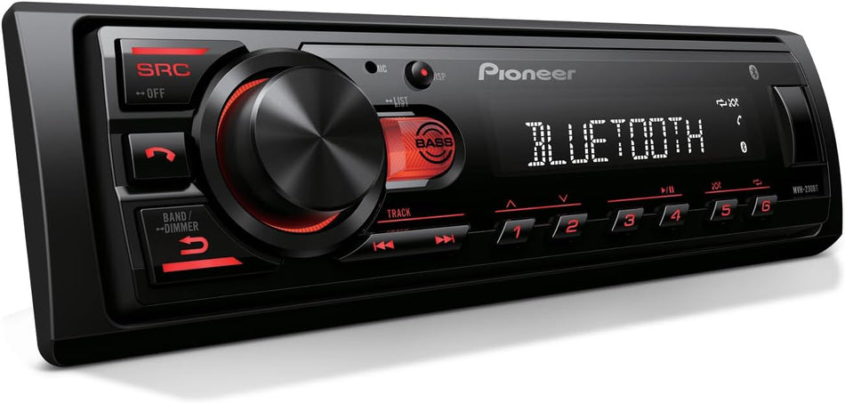 Pioneer MVH-S230BT 1-Din Car Stereo with Bluetooth, USB, AM/FM Radio