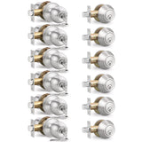 6 Pack Entry Door Locksets with Single Cylinder Deadbolt, Oil Rubbed Bronze Exterior Door Lock Set with Same Key, Front Roound Door Knob and Deadbolt Set