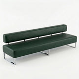 PU Leather Reception Bench Sofa, Modular Waiting Room Seating with Backrest, Commercial Lobby Couch for Hotel Bank Office Salon Training Center Lounge