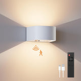 FULEN Motion Sensor Wall Light with Remote Control 3 Colors Wireless Wall Lamp LED Indoor Up and Down Wall Sconce 5000mAh Rechargeable Battery Powered Wall Lamps Brightness Adjustable, 2 Pack