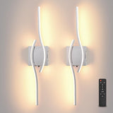 Battery Operated Wall Sconces Set of Two, Black 31.4" 3 Color LED dimmable Wireless Wall Sconce with Remote Control, USB Rechargeable Wall Lights for Living Room Bedroom Hallway Background
