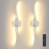 Battery Operated Wall Sconces Set of Two, Black 31.4" 3 Color LED dimmable Wireless Wall Sconce with Remote Control, USB Rechargeable Wall Lights for Living Room Bedroom Hallway Background