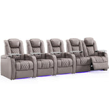Weilianda Home Theater Seating, Top Grain Leather Movie Theater Chair