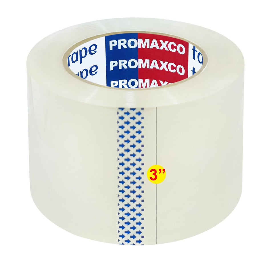 3" Heavy Duty Packing Tape, 24 Rolls, Clear, 3" Core, Total 1320Y, Clear, 2.2 mil, 3 inch x 55 Yards, Refill for Packaging and Shipping(3" Width, not 2" Width)