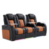 Weilianda Home Theater Seating, Top Grain Leather Movie Theater Chair