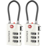 TRAVOCE TSA Approved Luggage Locks, Combination Cable Locks, 4 Pack, Black