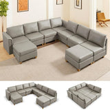 Modern Sectional Sofa,Faux Leather Modular Sectional Couchs with Storage