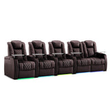 Weilianda Home Theater Seating, Top Grain Leather Movie Theater Chair