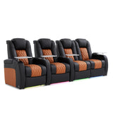 Weilianda Home Theater Seating, Top Grain Leather Movie Theater Chair