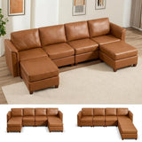 Modern Sectional Sofa,Faux Leather Modular Sectional Couchs with Storage