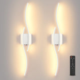 Battery Operated Wall Sconces Set of Two, Black 31.4" 3 Color LED dimmable Wireless Wall Sconce with Remote Control, USB Rechargeable Wall Lights for Living Room Bedroom Hallway Background