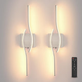 Battery Operated Wall Sconces Set of Two, Black 31.4" 3 Color LED dimmable Wireless Wall Sconce with Remote Control, USB Rechargeable Wall Lights for Living Room Bedroom Hallway Background