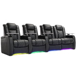 Weilianda Home Theater Seating, Top Grain Leather Movie Theater Chair