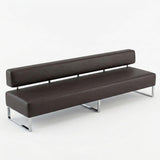 PU Leather Reception Bench Sofa, Modular Waiting Room Seating with Backrest, Commercial Lobby Couch for Hotel Bank Office Salon Training Center Lounge