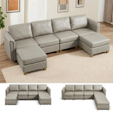 Modern Sectional Sofa,Faux Leather Modular Sectional Couchs with Storage