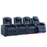 Weilianda Home Theater Seating, Top Grain Leather Movie Theater Chair