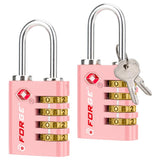 Forge Dual-Opening: Key or Combination Access Lock, Use Key to Recover Code If Forgotten, TSA Approved Locks for Luggage, Pelican case, Travel, Gym, School, Stainless Steel Shackle.(Black 6 Pk)