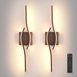 Battery Operated Wall Sconces Set of Two, Black 31.4" 3 Color LED dimmable Wireless Wall Sconce with Remote Control, USB Rechargeable Wall Lights for Living Room Bedroom Hallway Background