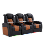 Weilianda Home Theater Seating, Top Grain Leather Movie Theater Chair