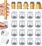 32 Pcs Chair Leg Protectors for Hardwood Floors, Silicone Felt Furniture Leg Cover Pad for Protecting Floors from Scratches and Noise, Smooth Moving, Large(Fit Round Diameter：1-5/16" to 2")