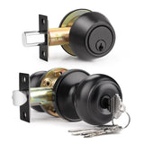 6 Pack Entry Door Locksets with Single Cylinder Deadbolt, Oil Rubbed Bronze Exterior Door Lock Set with Same Key, Front Roound Door Knob and Deadbolt Set