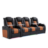 Weilianda Home Theater Seating, Top Grain Leather Movie Theater Chair