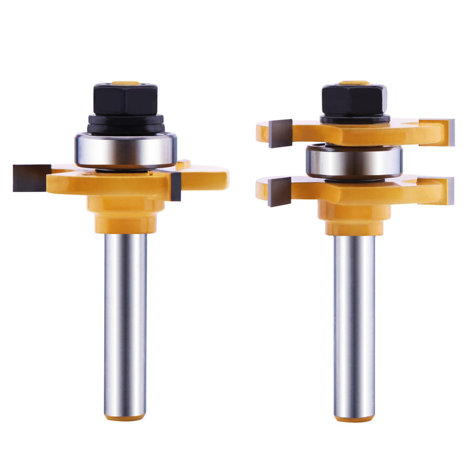 LU&MN Carbide Tipped Router Bits, 1/4" Shank, 15 PCS