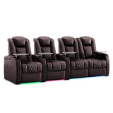 Weilianda Home Theater Seating, Top Grain Leather Movie Theater Chair