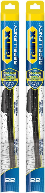 Rain-X 810363 Repellency Water Repellent Wiper Blades, 22" Windshield Wipers (Pack of 2), All Weather Streak-Free for Enhanced Visibility w/Water Repellency Formula [Amazon Exclusive]