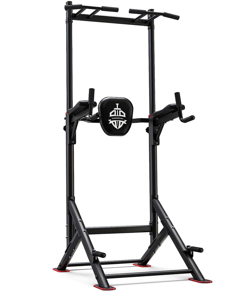 Sportsroyals Power Tower Pull Up Bar Station, 450LBS Stable Pull Up Dip Station for Home Gym Strength Training Equipment