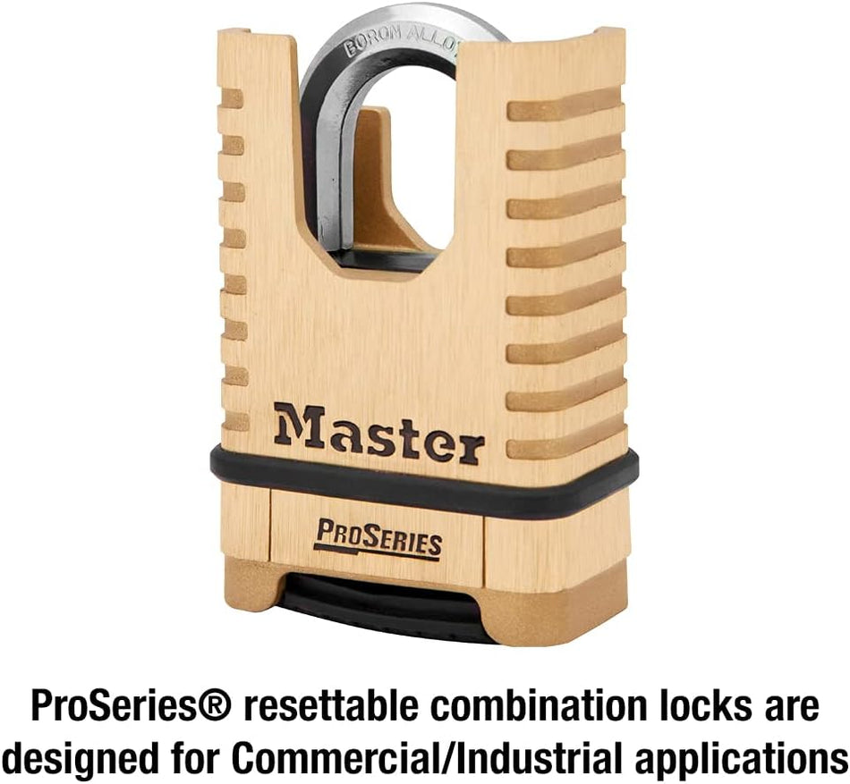 Master Lock ProSeries 4-Digit Combination Padlock, Brass Lock 1177D