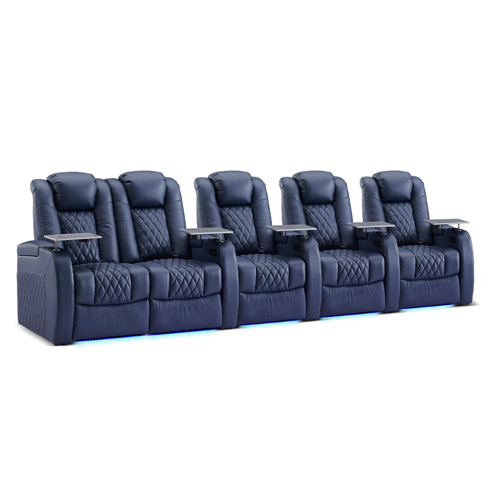 Weilianda Home Theater Seating, Top Grain Leather Movie Theater Chair
