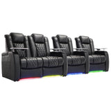 Weilianda Home Theater Seating, Top Grain Leather Movie Theater Chair