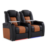 Weilianda Home Theater Seating, Top Grain Leather Movie Theater Chair
