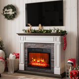 Naice 72" Electric Fireplace with Mantel Fireplace TV Stand for Living Room