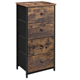 SONGMICS Dresser for Bedroom, Chest of Drawers, TV Stand, Steel, MDF, 5 Non-Woven Fabric Drawers, Storage Organizer Unit, Closet, Entryway, Ink Black and Ebony Black ULGS322B01S