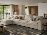 EASE MOOSE Modular Sectional Sofa, Leather Sectional Couch, Deep Brown