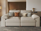 EASE MOOSE Modular Sectional Sofa, Leather Sectional Couch, Deep Brown