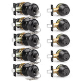 6 Pack Entry Door Locksets with Single Cylinder Deadbolt, Oil Rubbed Bronze Exterior Door Lock Set with Same Key, Front Roound Door Knob and Deadbolt Set