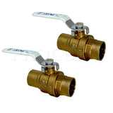 [10-Pack] PROCURU 3/4-Inch Sweat (CxC) Heavy Duty Brass Ball Valve, Full Port, 600 WOG, LF Certified Safe (3BC075-10P)