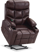 MCombo Power Lift Recliner Chair, Leather 7287 (Dark Brown, Medium)