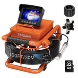 Sewer Camera 100FT/30M Pipe Inspection Borescope Endoscope Camera with Light 12 LEDs 4.3" IPS Screen 22MM Plumbing Snake 8500Mah Battery (30M NO DVR Function)