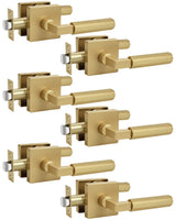KNOBWELL 4 Pack Door Handles Black Matte Interior Door Levers for Closet Hallway Pantry Doorknob with No-Lock
