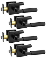 KNOBWELL 4 Pack Door Handles Black Matte Interior Door Levers for Closet Hallway Pantry Doorknob with No-Lock