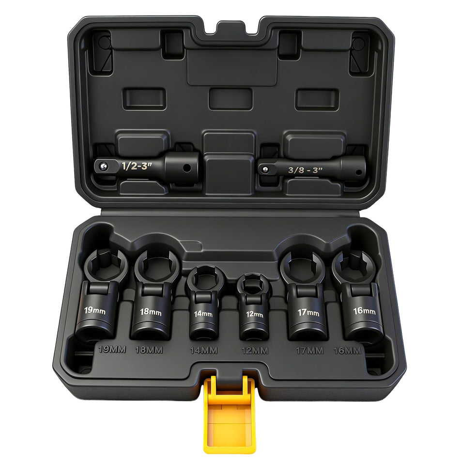 ELEAD 148-Piece Mechanics Tool Set, SAE/Metric 1/4" & 3/8" Drive Socket Set, Magnetic Nut Drivers, Ratcheting Wrenches, Extensions & Adapters, Quick-Release Ratchet, Mechanics Tool for Car Repair