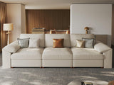 EASE MOOSE Modular Sectional Sofa, Leather Sectional Couch, Deep Brown